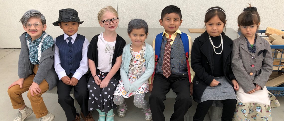 The oldest young people on campus help us celebrate our 100th day of school.