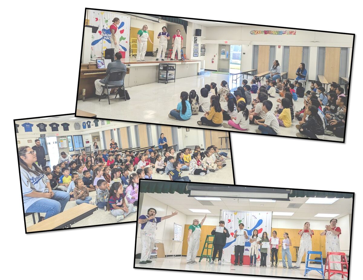 The Imagination Machine team performs Zeyen students' short stories onstage 