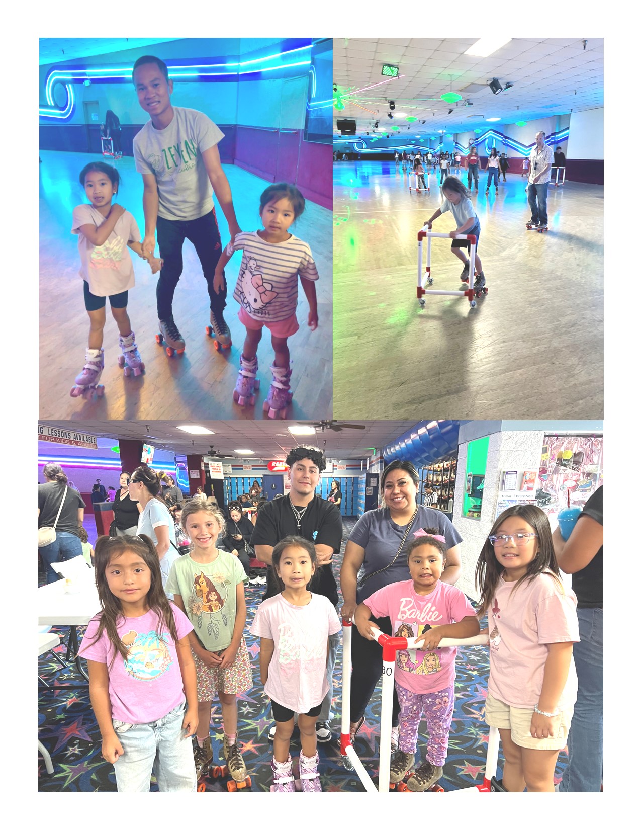 Families participating in skate night