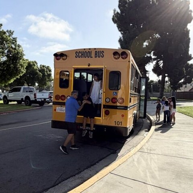 School bus evacuation drill