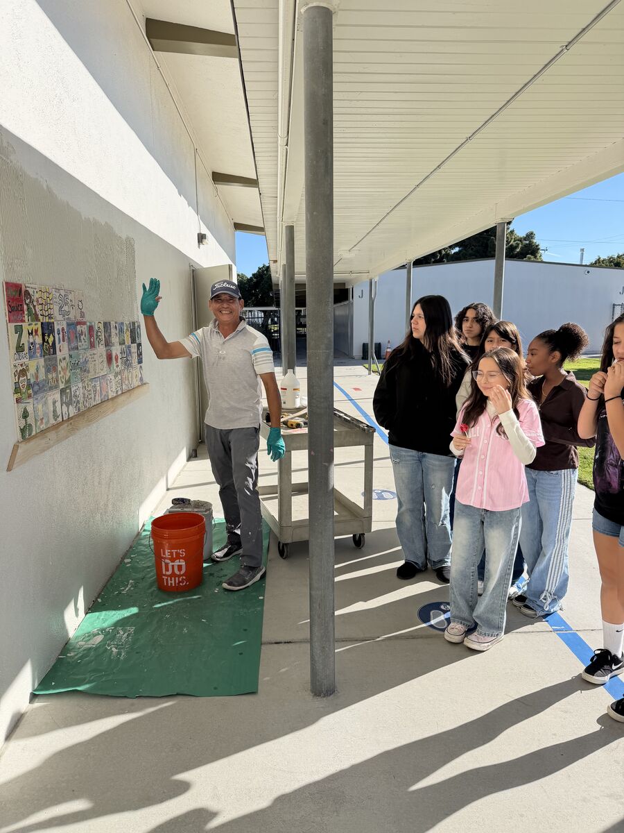Mr. Danny dropping by to install the wall tile