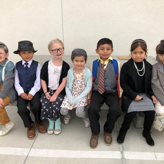 The oldest young people on campus help us celebrate our 100th day of school.